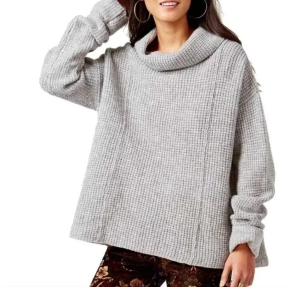 Free People Sidewinder Split Cowl Neck Sweater Size XS 100% Wool